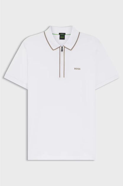 STRETCH-COTTON POLO SHIRT WITH CONTRAST STRIPES