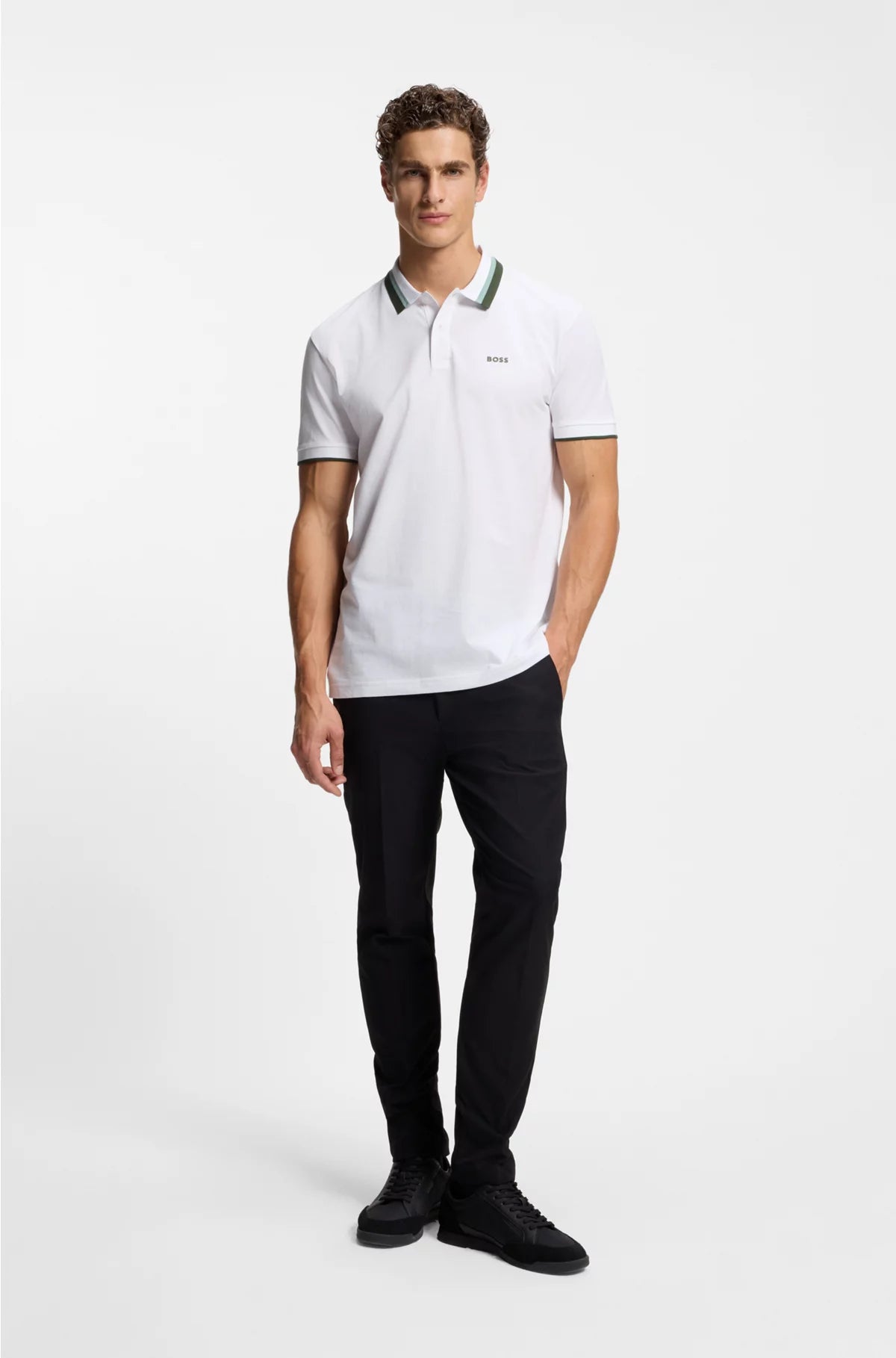 PADDY ACTIVE POLO SHIRT WITH CONTRAST STRIPES