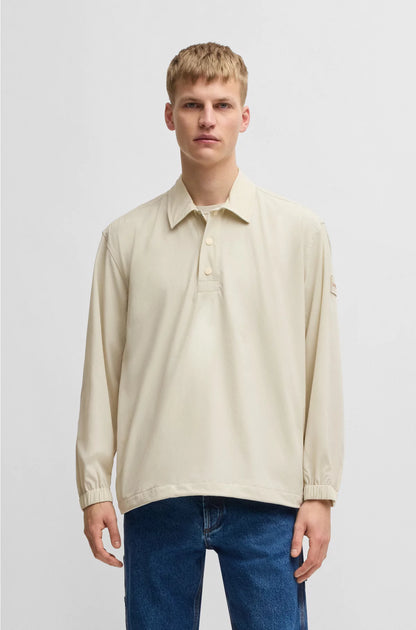 OVERSIZED-FIT OVERSHIRT IN WATER-REPELLENT STRETCH FABRIC