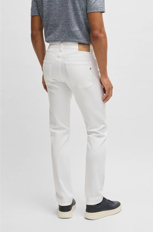 DELAWARE SLIM-FIT JEANS IN WHITE COMFORT-STRETCH DENIM