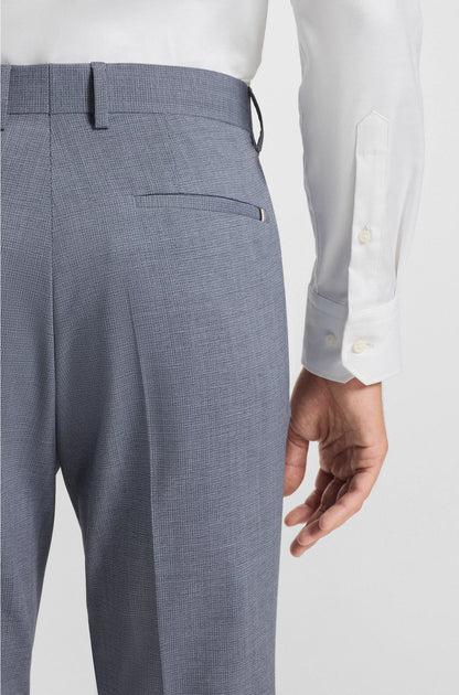 FORMAL TROUSERS IN A PATTERNED VIRGIN-WOOL BLEND