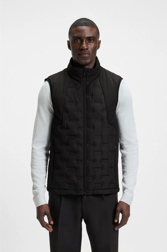 DOWN-FILLED GILET WITH WELDED-LOGO PATTERN