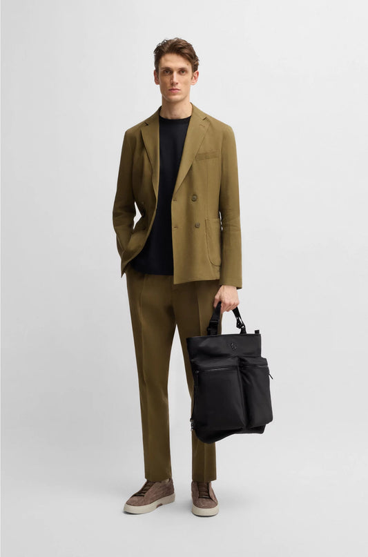 TWIN-POCKET TOTE BAG WITH SHOULDER STRAPS