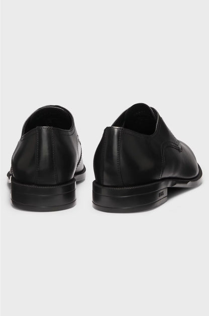 DERBY SHOES IN LEATHER WITH DOUBLE STITCHING