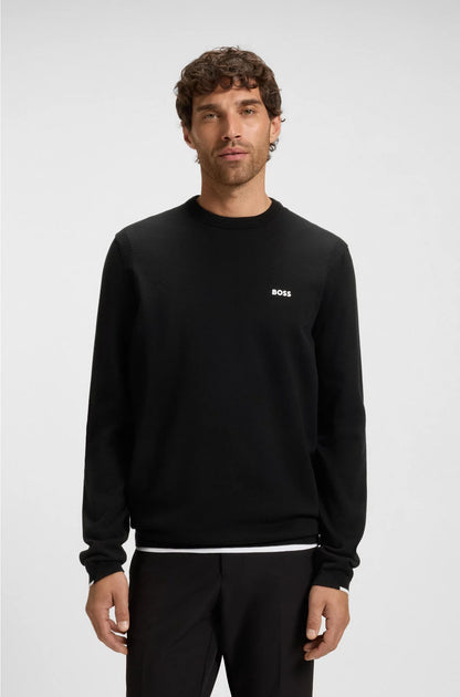 COTTON SWEATER WITH CONTRAST DETAILS