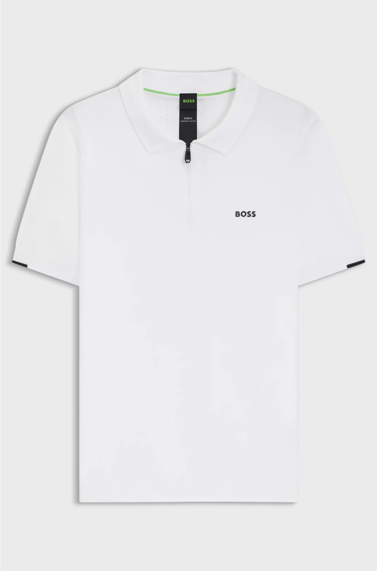ZIP-NECK KNIT POLO SWEATER IN COTTON