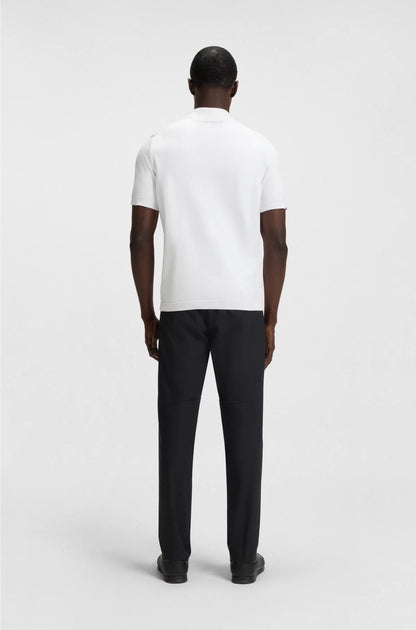 ZIP-NECK KNIT POLO SWEATER IN COTTON