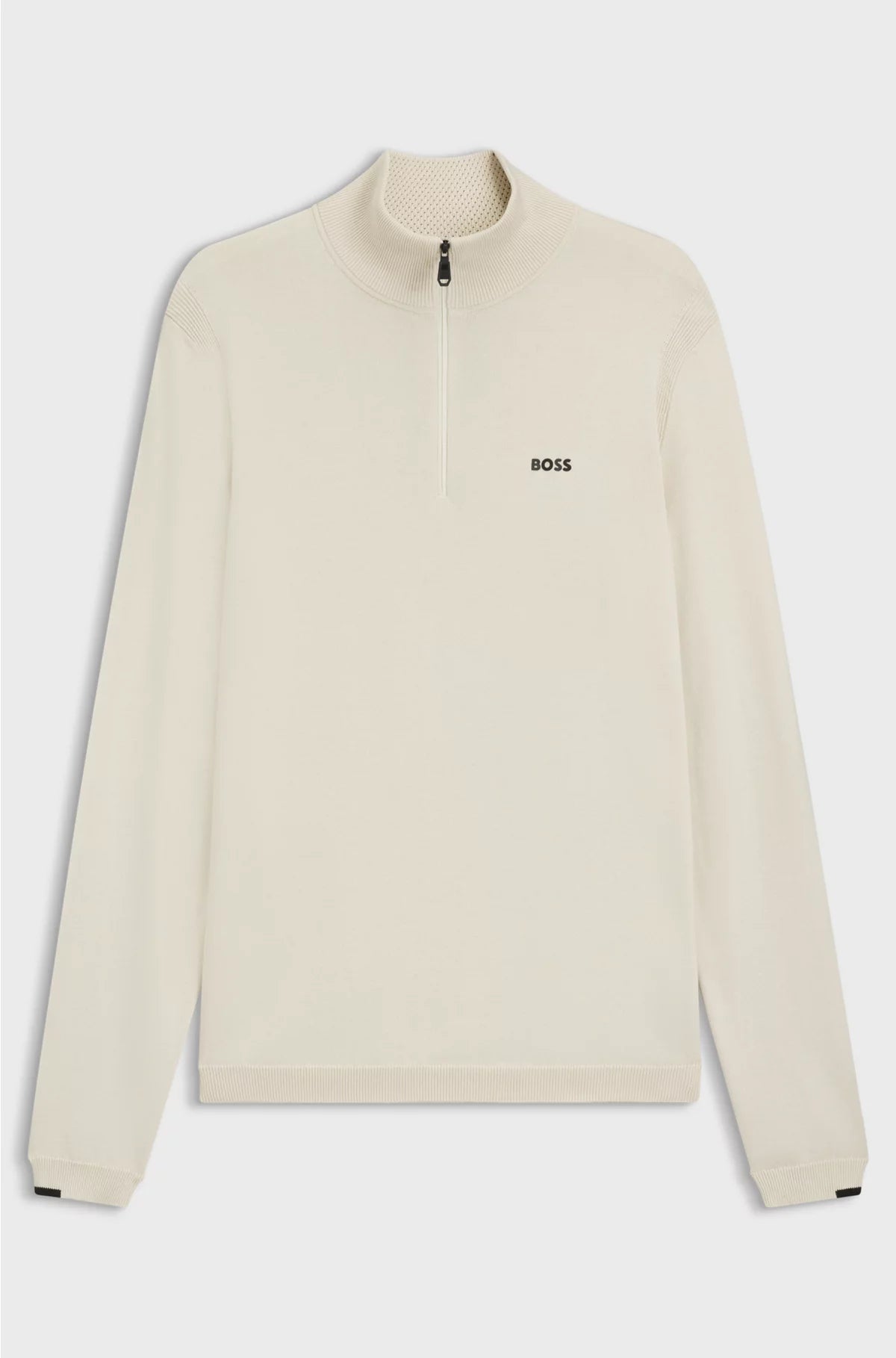 ZIP-NECK COTTON SWEATER WITH LOGO PRINT