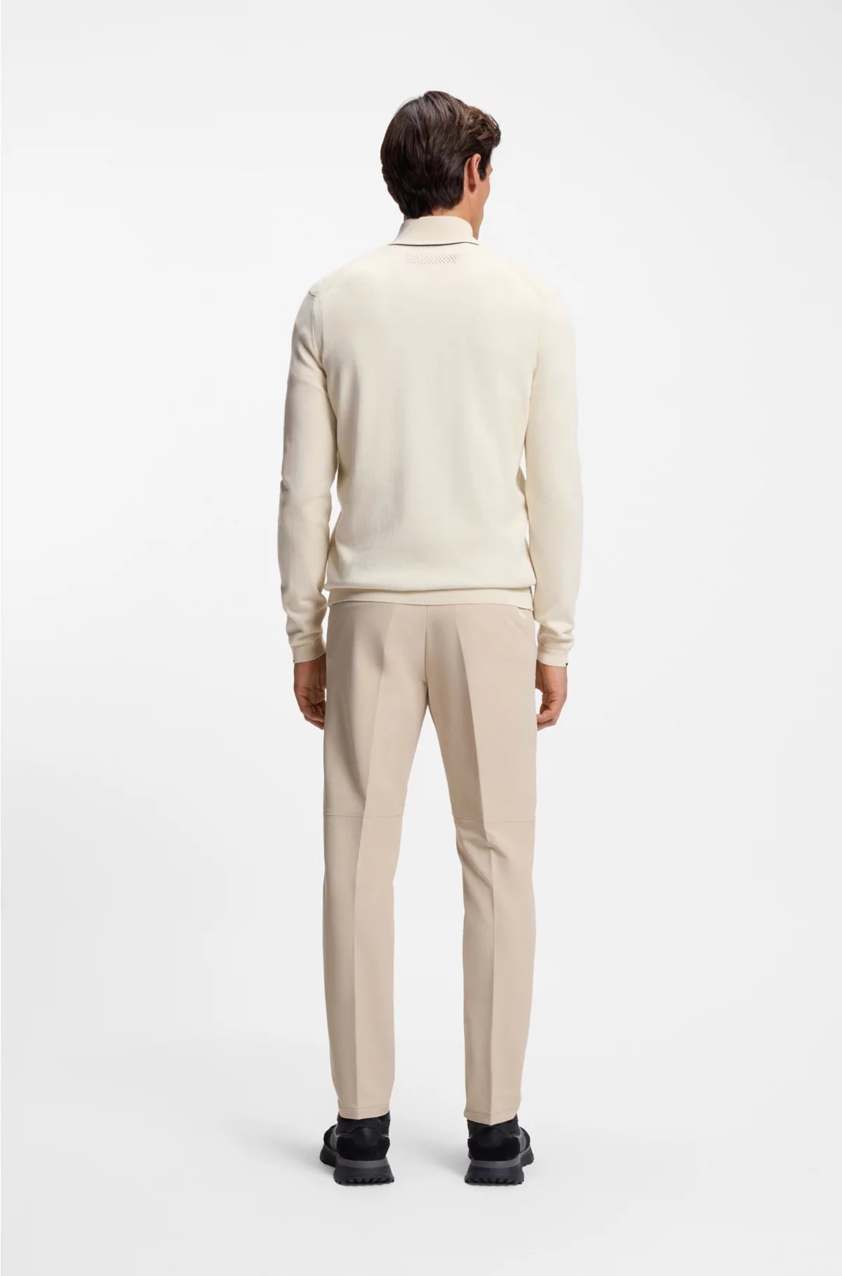 ZIP-NECK COTTON SWEATER WITH LOGO PRINT