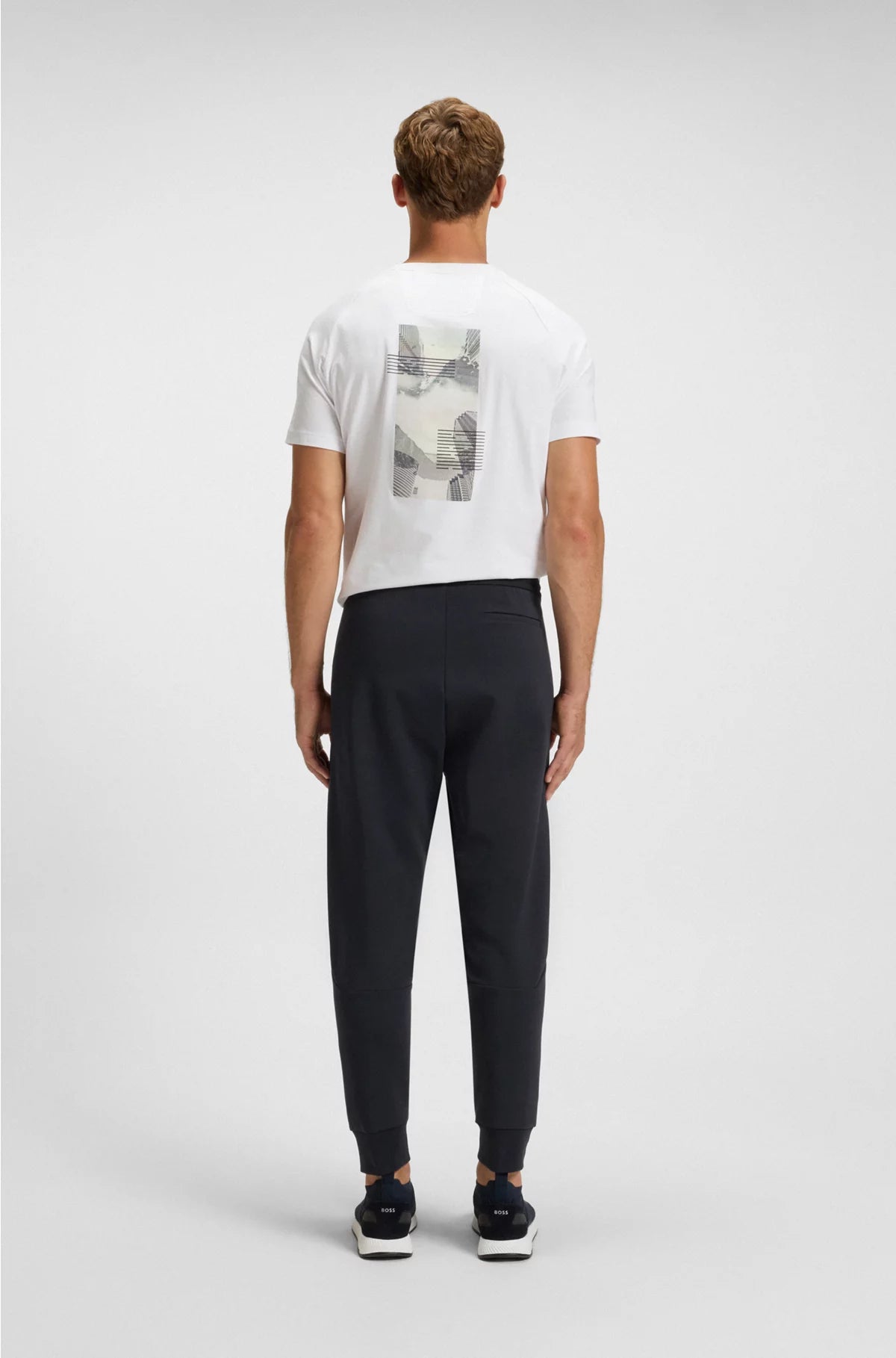 COTTON-BLEND TRACKSUIT BOTTOMS WITH STRIPED TRIMS