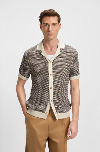 REGULAR-FIT KNIT CARDIGAN IN COTTON