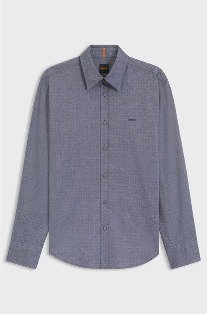 REGULAR-FIT SHIRT IN STRETCH-COTTON DOBBY