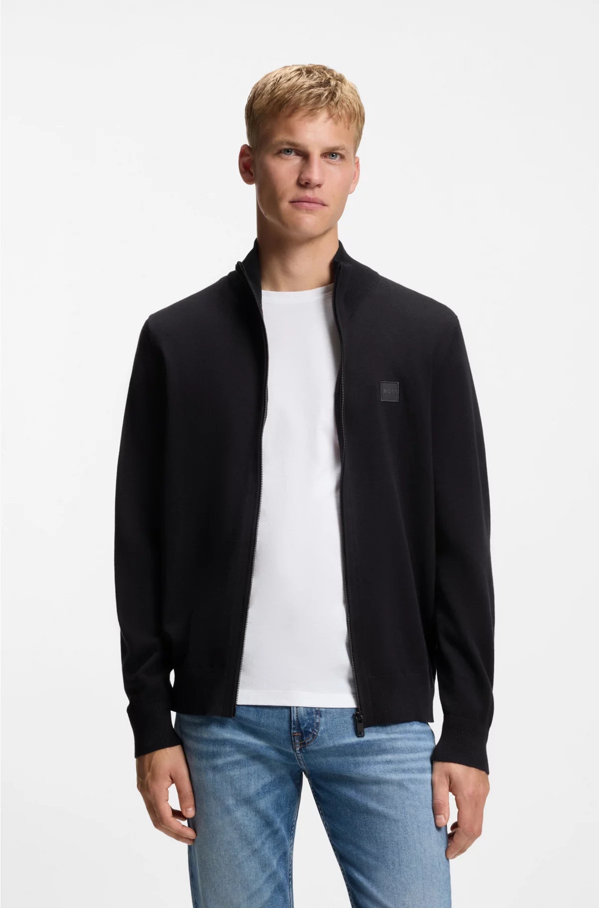 KNITTED JACKET IN COTTON AND CASHMERE