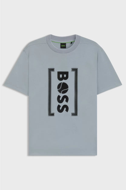 RELAXED-FIT T-SHIRT WITH TENNIS-INSPIRED MESH-PRINT LOGO