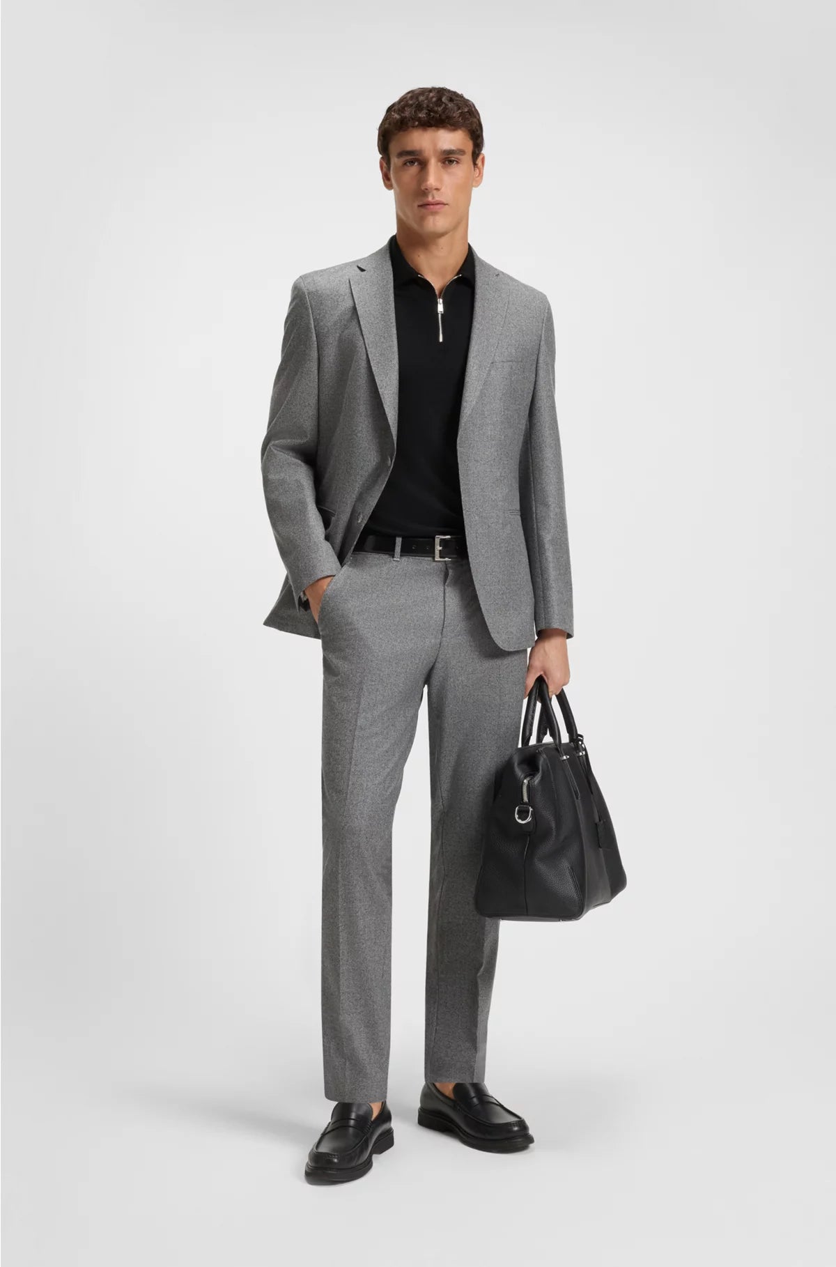 ZIP-NECK POLO SHIRT WITH PIQUE WEAVE