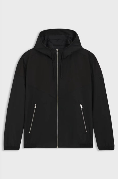 WATER-REPELLENT HOODED JACKET IN MICROFIBRE POPLIN