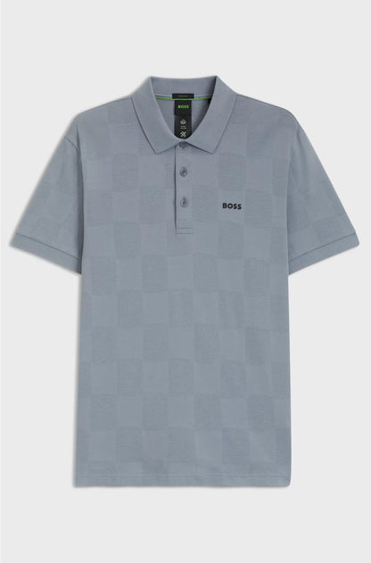 COTTON POLO SHIRT WITH JACQUARD BODY-MAPPING