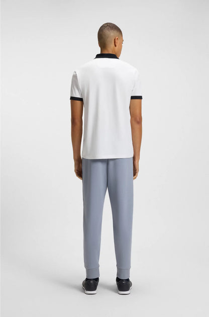 COTTON-BLEND POLO SHIRT IN MOISTURE-WICKING STRETCH PIQUE