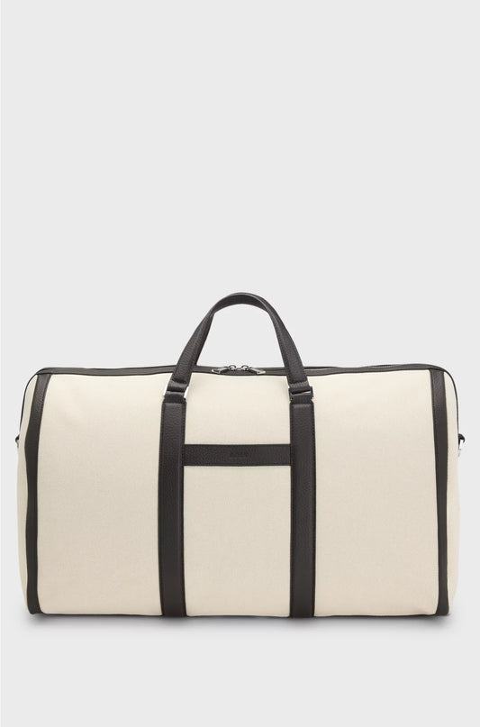 CANVAS HOLDALL WITH LEATHER TRIMS