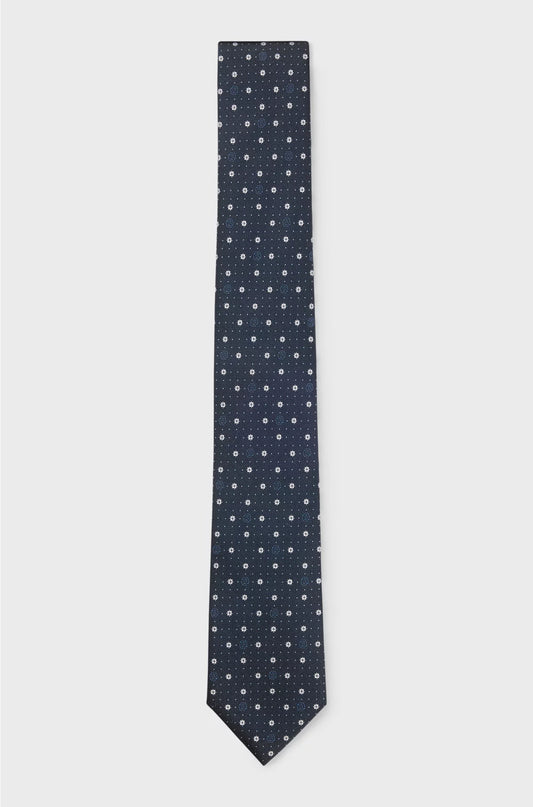 SILK-BLEND TIE WITH MICRO DOUBLE B MONOGRAMS
