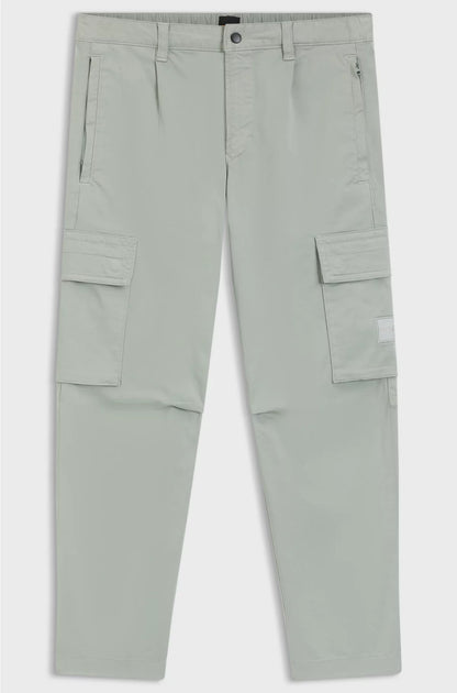 CARGO TROUSERS IN STRETCH-COTTON SATIN