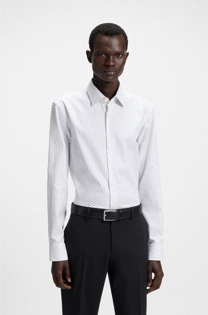 SLIM-FIT SHIRT IN PRINTED OXFORD STRETCH COTTON