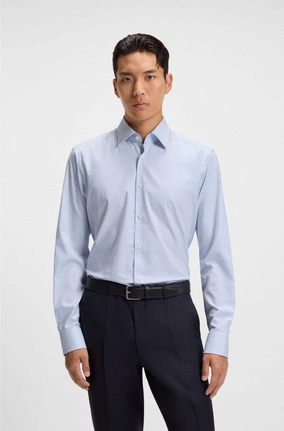 REGULAR-FIT SHIRT IN EASY-IRON STRETCH-COTTON TWILL