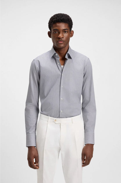 REGULAR-FIT SHIRT IN EASY-IRON STRETCH-COTTON TWILL