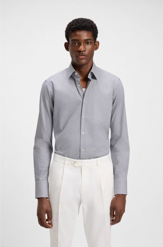 REGULAR-FIT SHIRT IN EASY-IRON STRETCH-COTTON TWILL