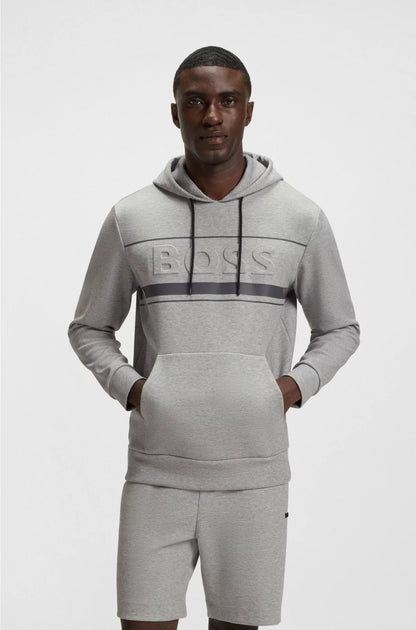 COTTON-BLEND HOODIE WITH STRIPE DETAILS
