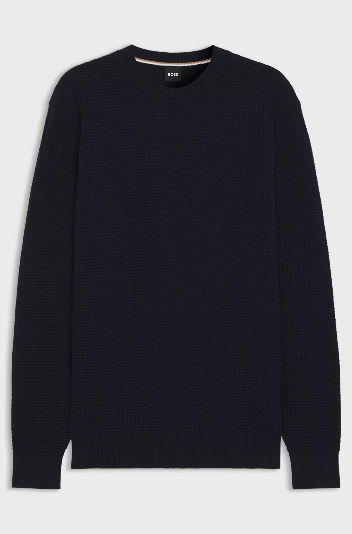 COTTON SWEATER WITH KNITTED STRUCTURE