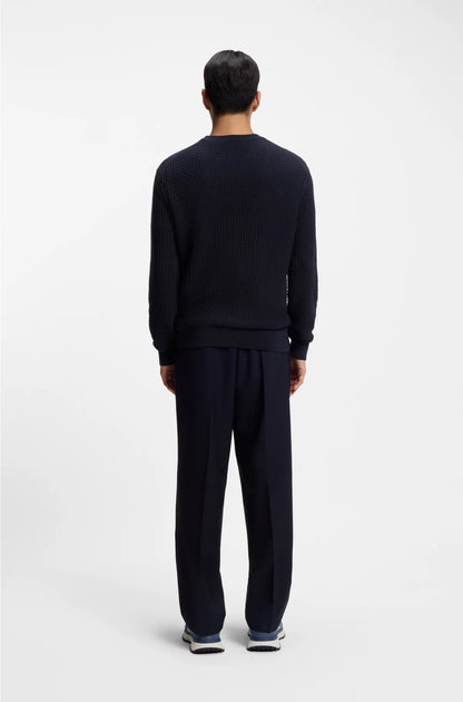 COTTON SWEATER WITH KNITTED STRUCTURE
