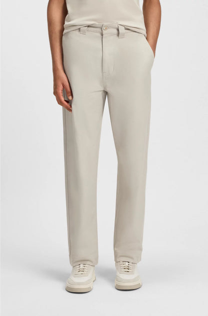 STRAIGHT-FIT TROUSERS IN COTTON-BLEND TWILL