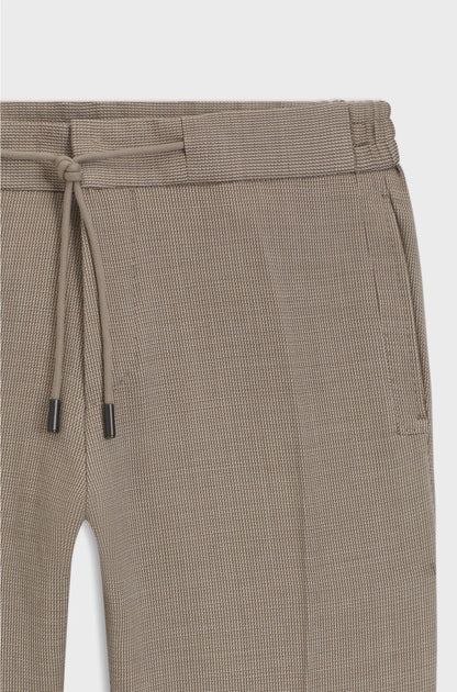 SLIM-FIT TROUSERS INMICRO-PATTERNED WOOL AND SILK