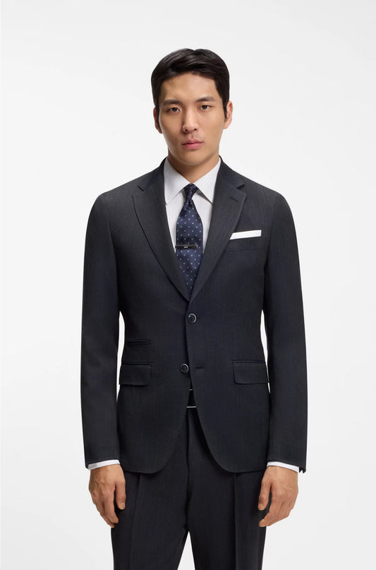 SLIM-FIT SUIT IN VIRGIN WOOL AND SILK