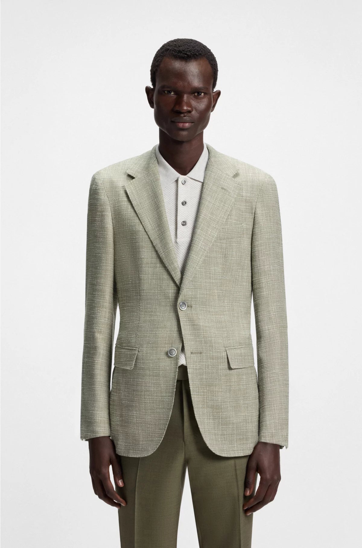 REGULAR-FIT BLAZER WITH MICRO PATTERN