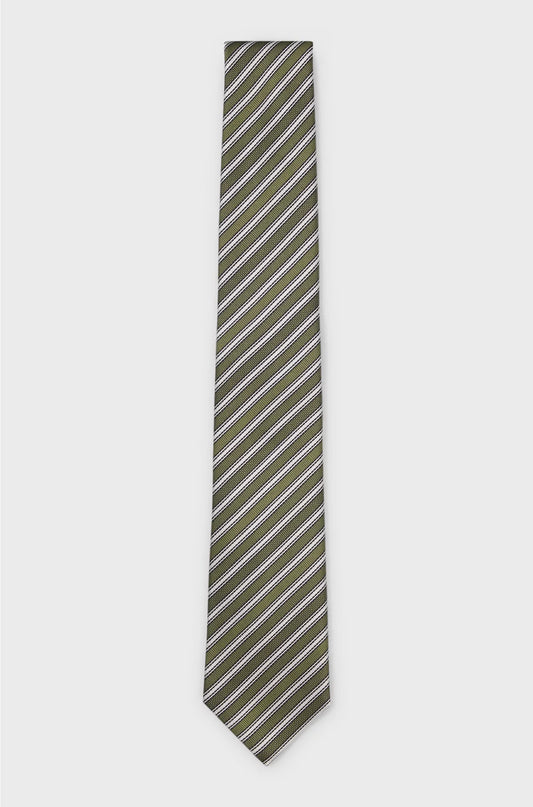 DIAGONAL-STRIPE TIE IN ITALIAN SILK JACQUARD