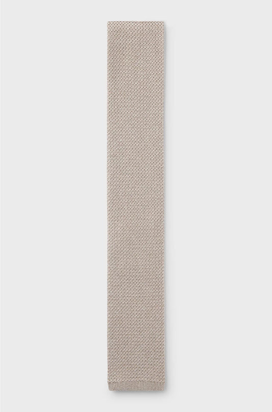 SILK TIE WITH PIQUE KNIT
