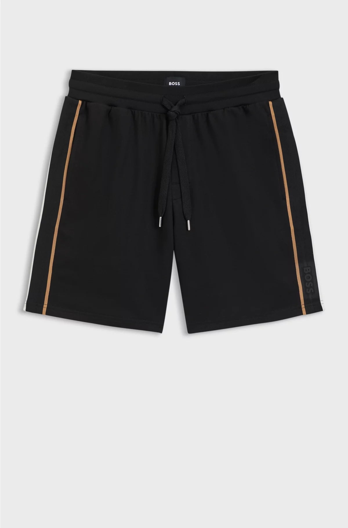 DRAWSTRING SHORTS IN COTTON TERRY WITH TAPE TRIMS