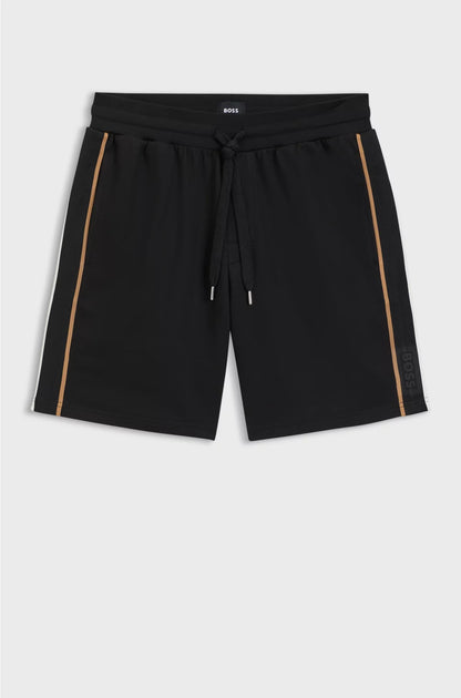 DRAWSTRING SHORTS IN COTTON TERRY WITH TAPE TRIMS