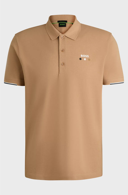 ACTIVE PADDY MERCERISED-COTTON POLO SHIRT WITH GRID TRIMS