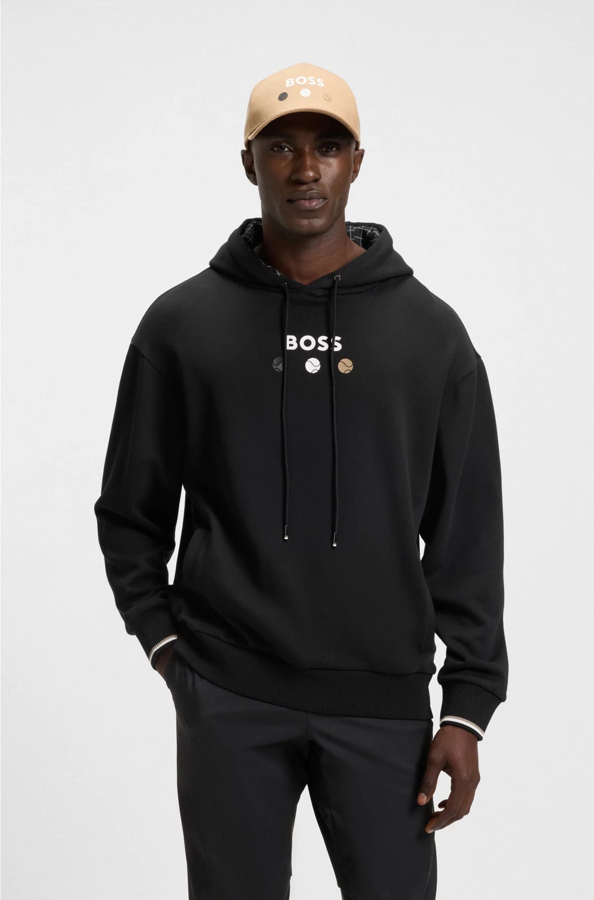 COTTON-TERRY HOODIE WITH TENNIS ARTWORK