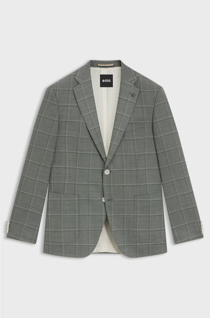 REGULAR-FIT BLAZER IN A CHECKED WOOL BLEND