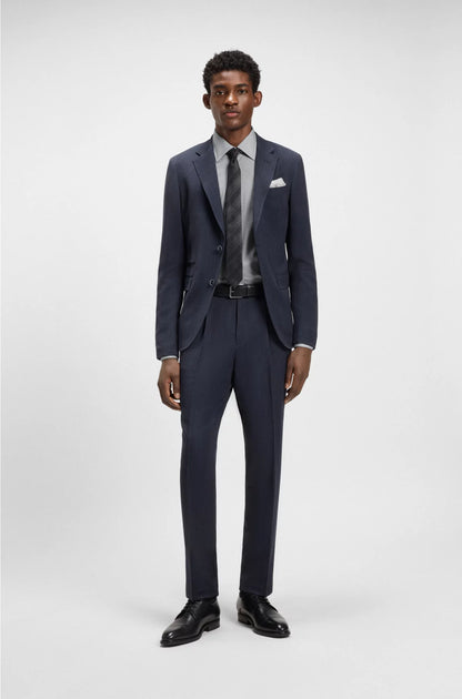 SLIM-FIT SHIRT IN PRINTED ITALIAN-MADE COTTON POPLIN