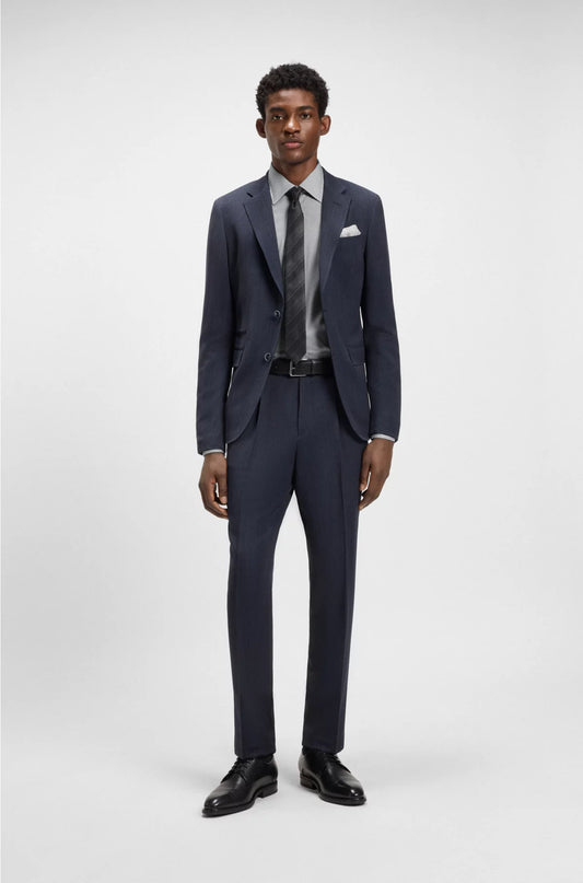 SLIM-FIT SHIRT IN PRINTED ITALIAN-MADE COTTON POPLIN
