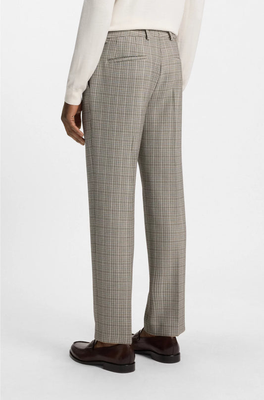 RELAXED-FIT TROUSERS IN CHECKED STRETCH FABRIC