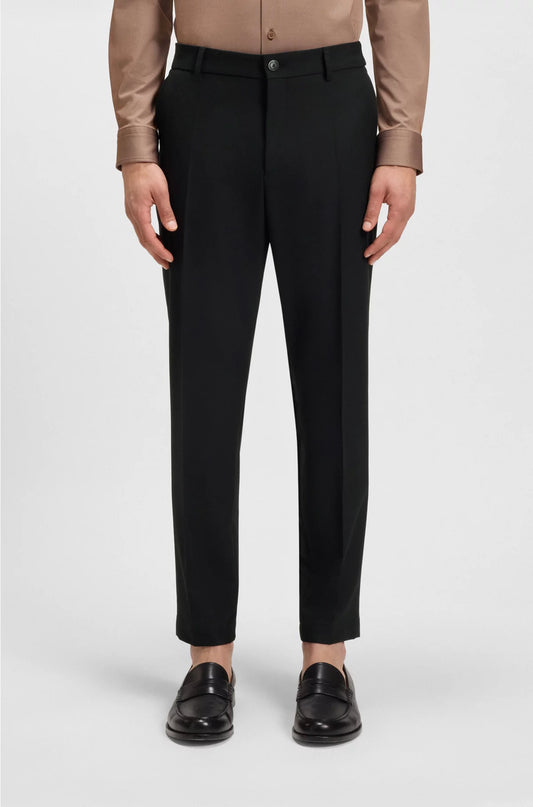 TAPERED-FIT TROUSERS IN MACHINE-WASHABLE STRETCH FABRIC
