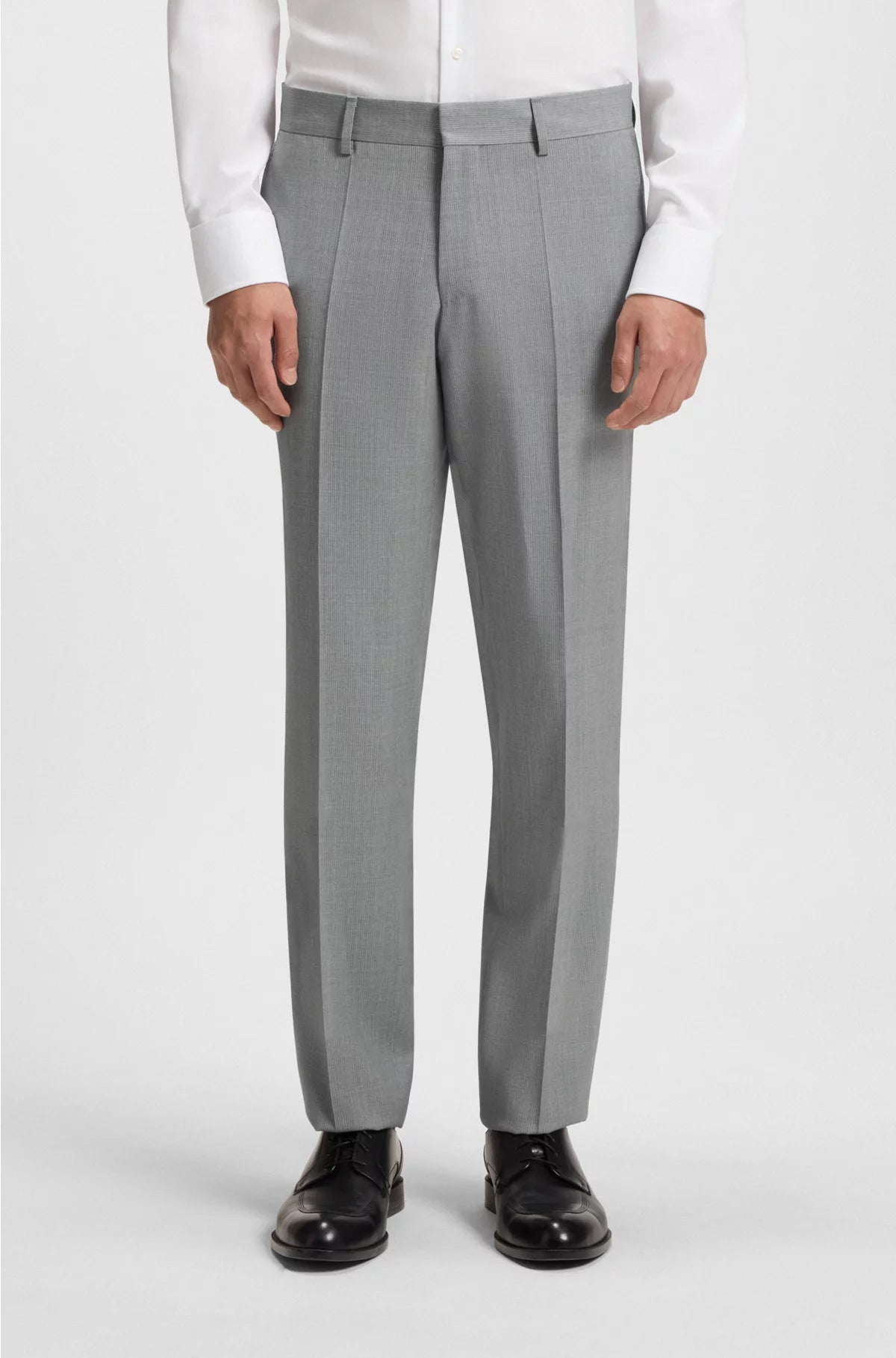 REGULAR-FIT SUIT IN PINSTRIPED VIRGIN WOOL