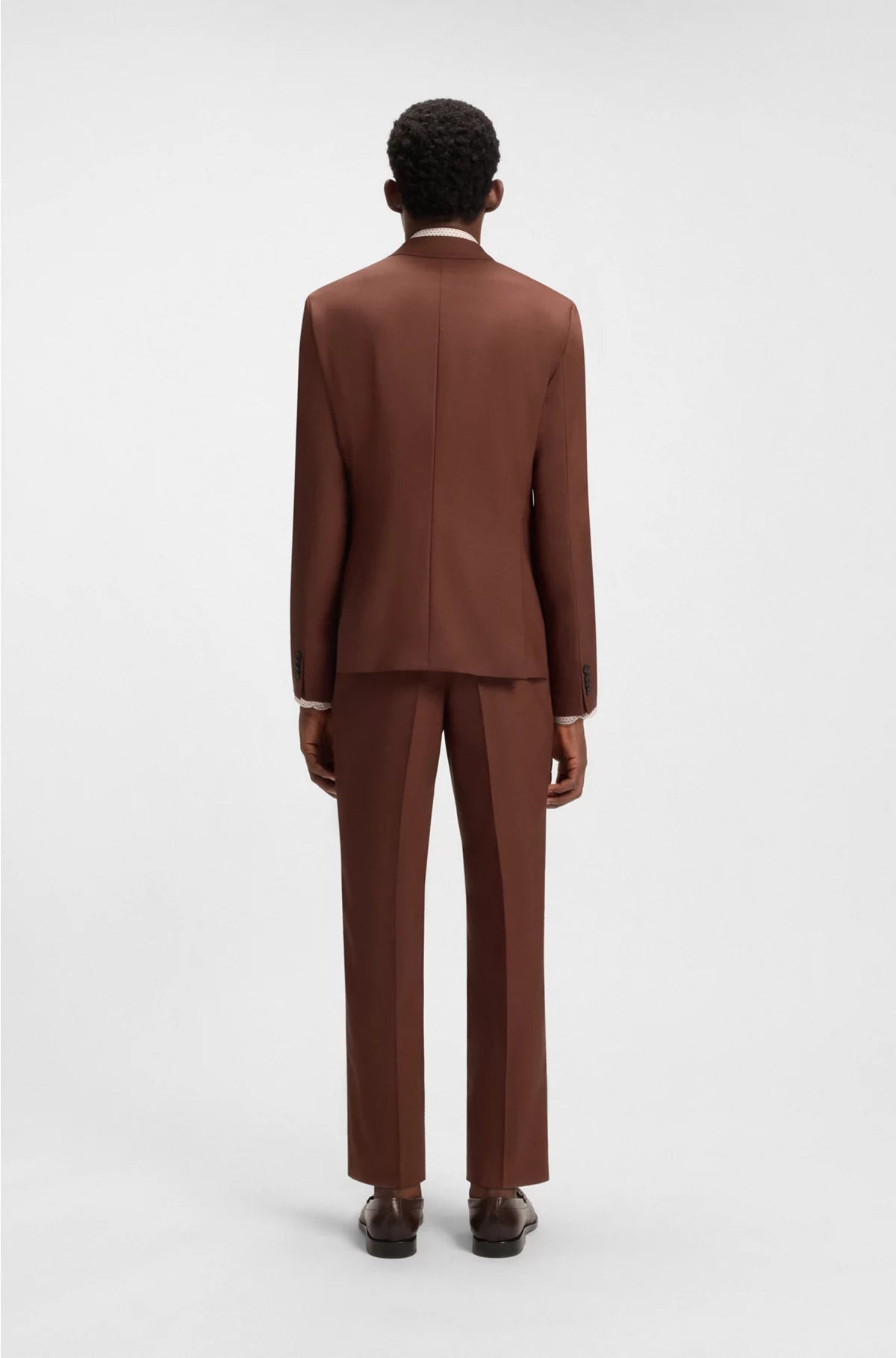 TWO-PIECE SLIM-FIT SUIT INMICRO-PATTERNED WOOL
