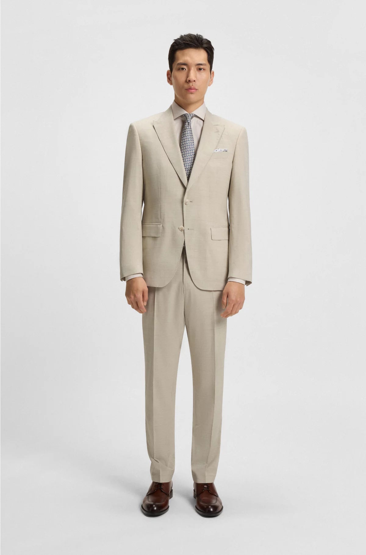 SLIM-FIT SUIT IN CHECKED STRETCH WOOL